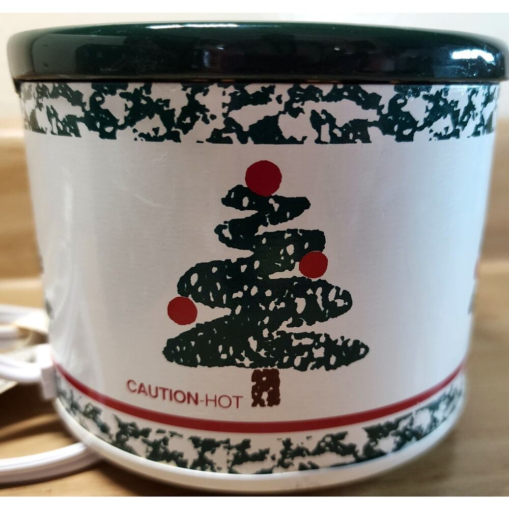 Rival Potpourri Crock Winter Wonderland Christmas Tree Spongeware Style & Box - Picture 3 of 13